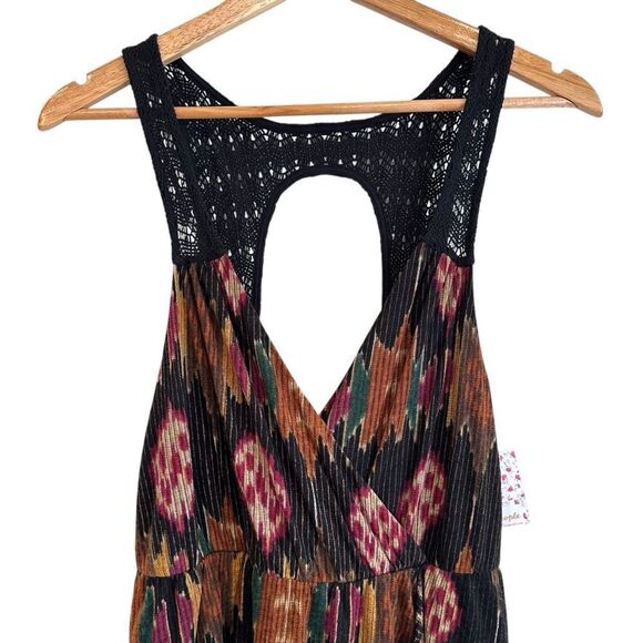 Free People All Wrapped Up Faux Wrap in Ikat Print Sleeveless Maxi Dress NWT - Picture 5 of 13